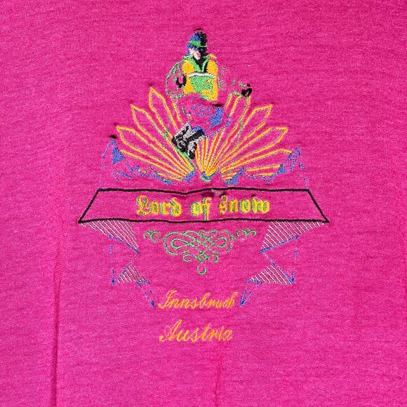 Vintage 90s Medium Lord of Snow Innsbruck Austria Sweatshirt Embroidered - Picture 3 of 8
